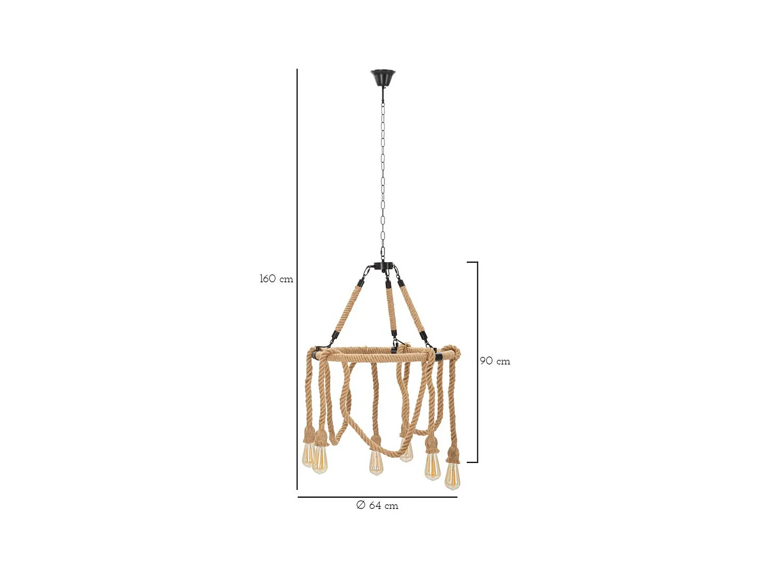 Lampada a Sospensione MF75, Marrone, 64x64x90 cm, Epikasa