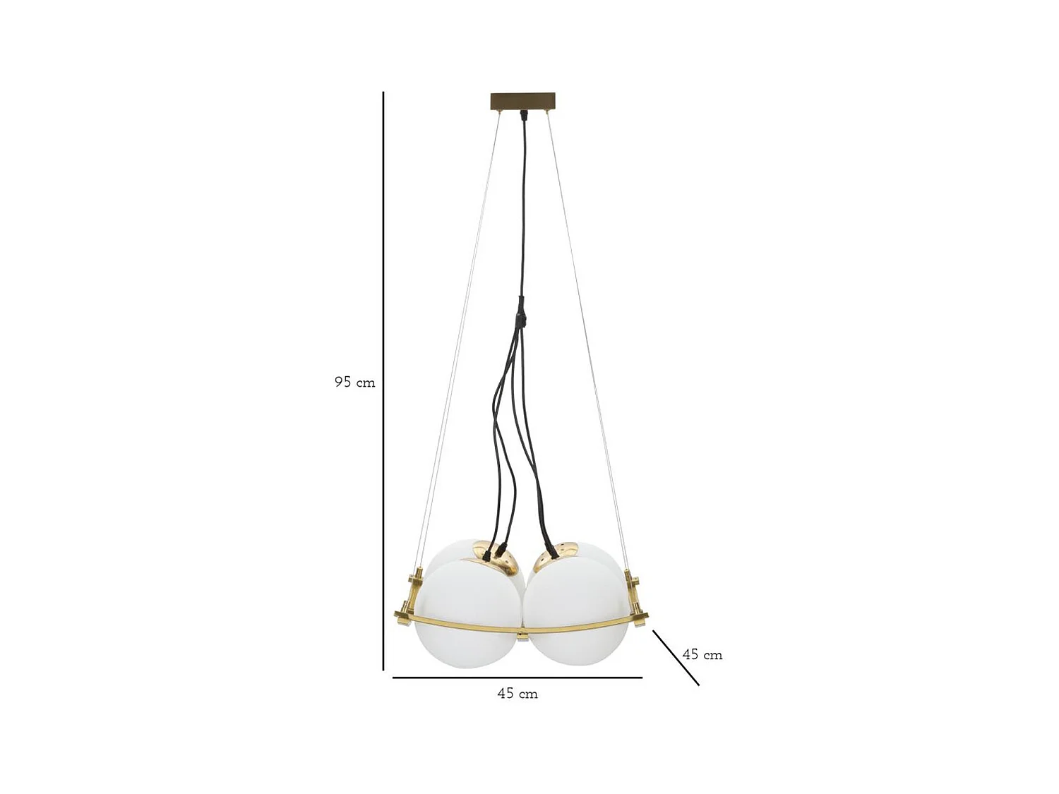 Candeeiro Suspenso MF79, Branco, 45x45x20 cm, Epikasa