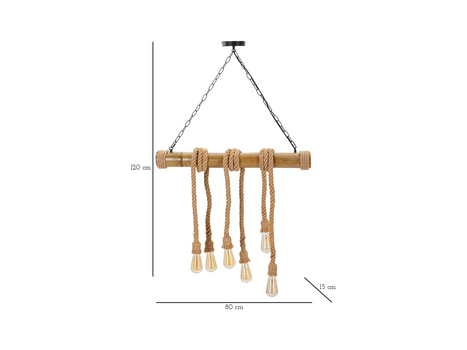 Hanglamp MF74, Bruin, 80x15x120 cm, Epikasa