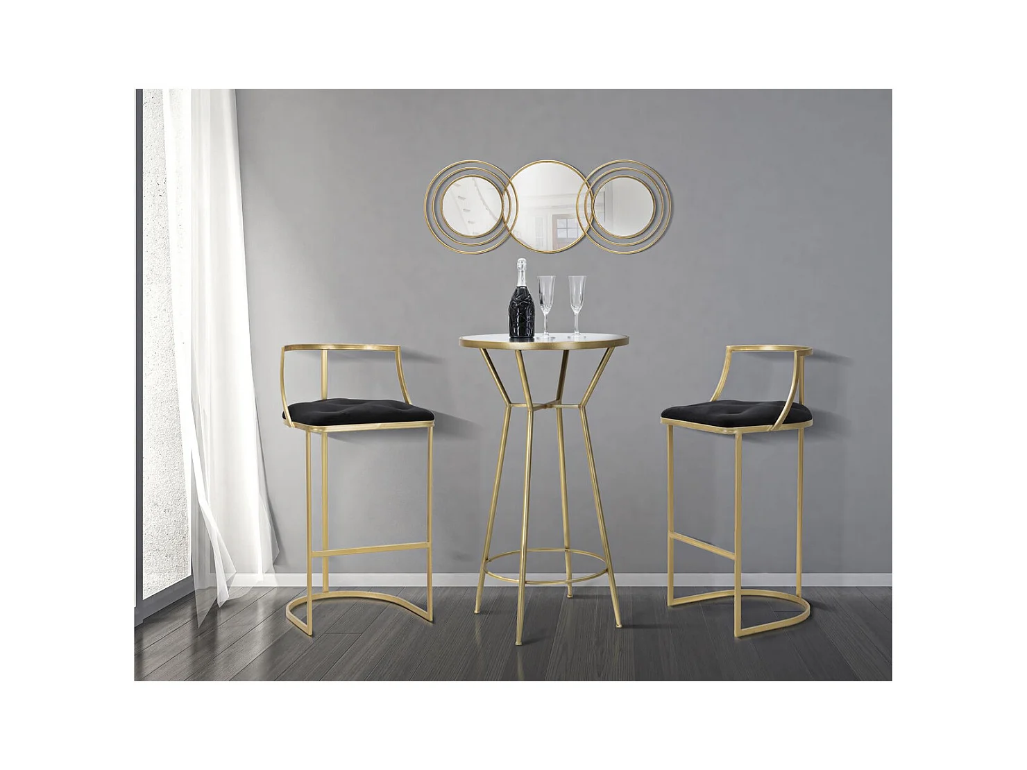 Wysoki Stołek MF450, Złoto, 45x45x90 cm, Epikasa