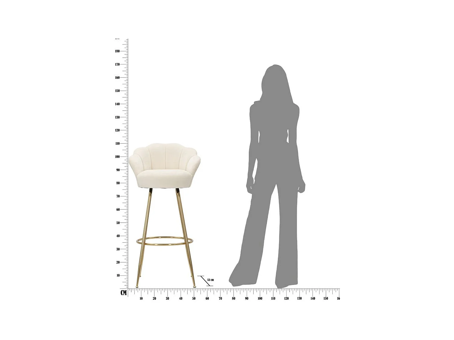 Wysoki Stołek MF451, Beżowy, 55x53x110 cm, Epikasa