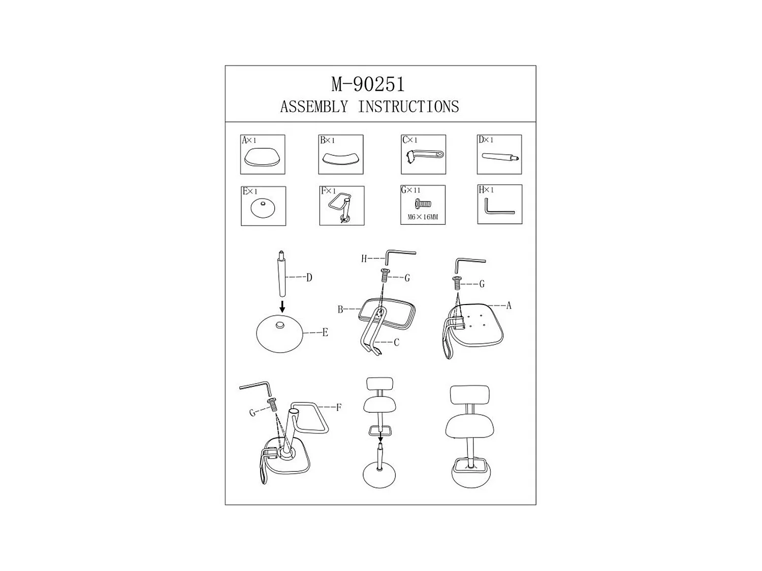 Set van 2 Hoge Krukken MF446, Wit, 41x47,5x85 cm, Epikasa