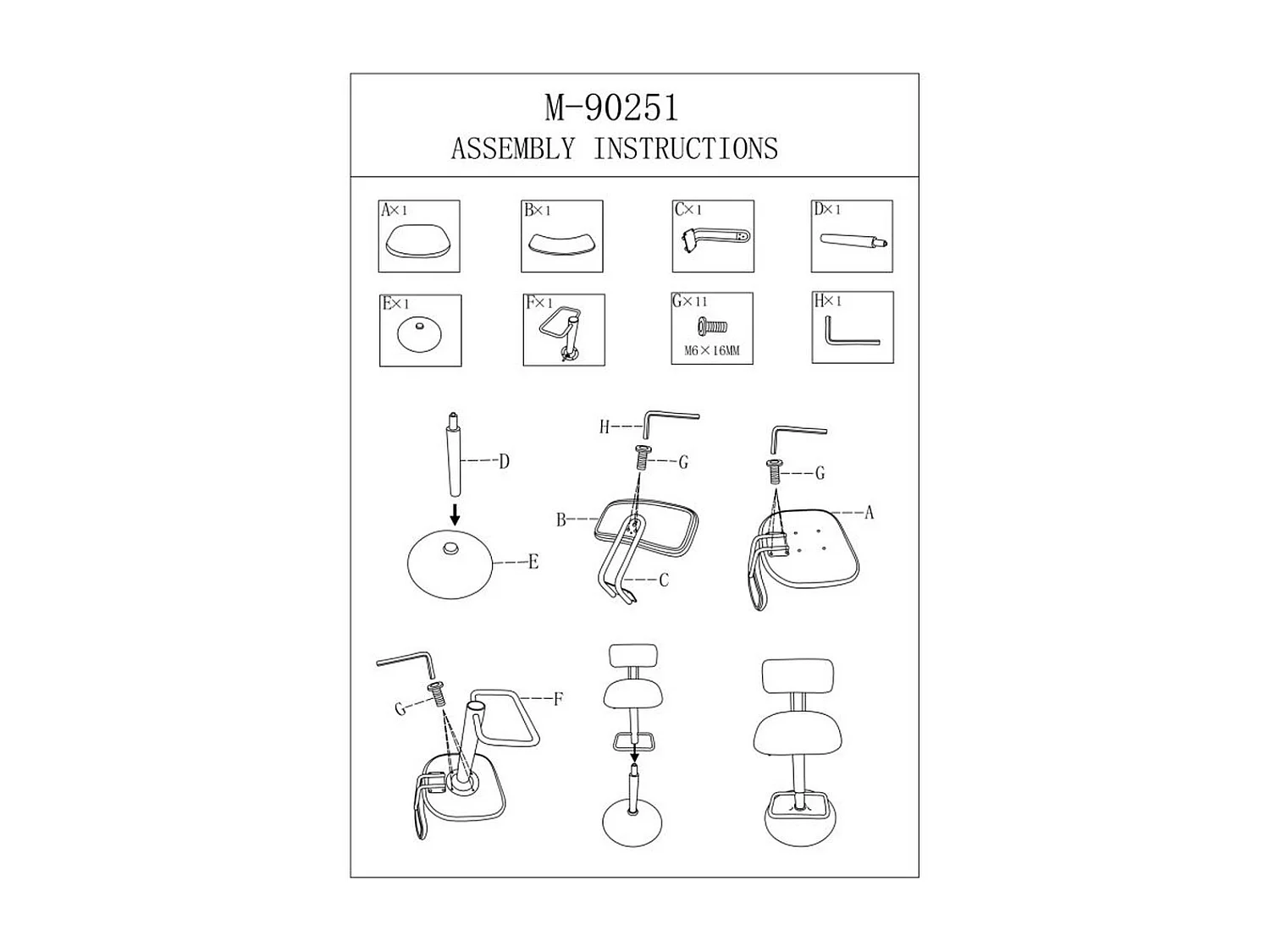 Zestaw 2 wysokich stołków MF446, Biały, 41x47,5x85 cm, Seven Design