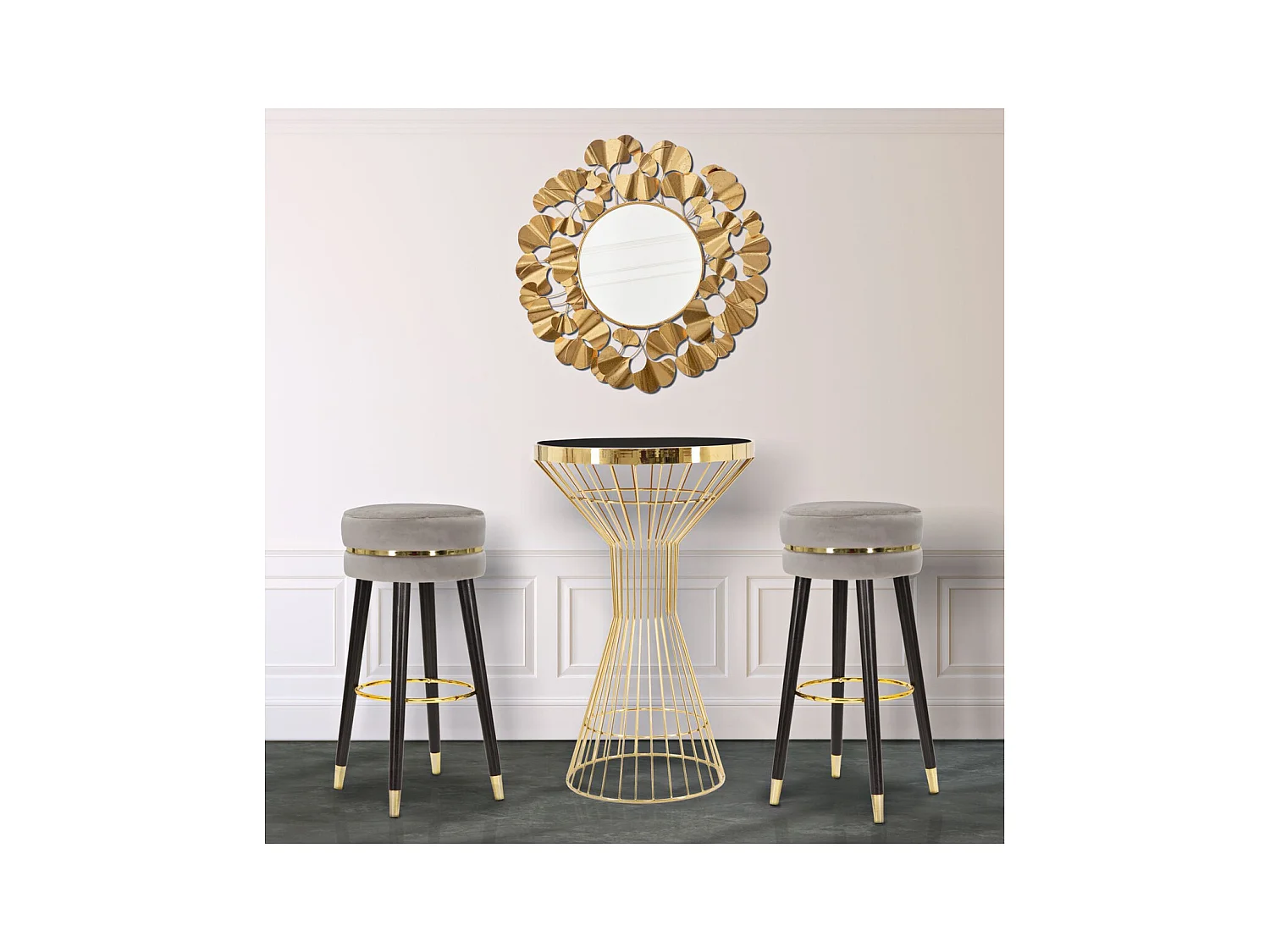 Tabouret Haut MF437, Gris, 35x35x74 cm, Seven Design