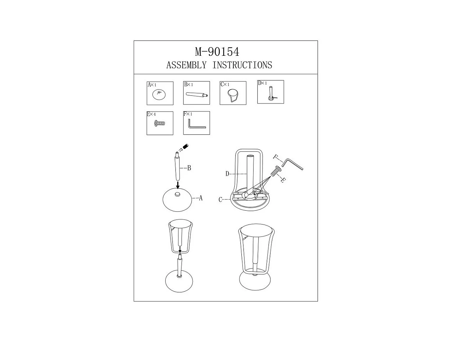 Sgabello Alto MF448, Bianco, 41x41x61 cm, Epikasa