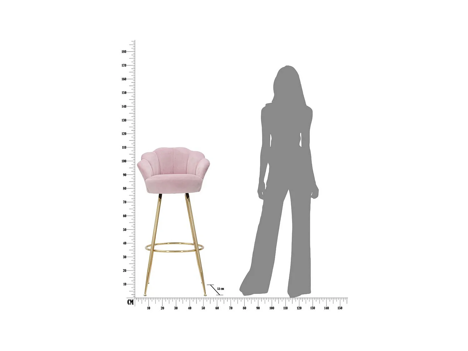 Hoge Kruk MF453, Roze, 55x53x110 cm, Epikasa