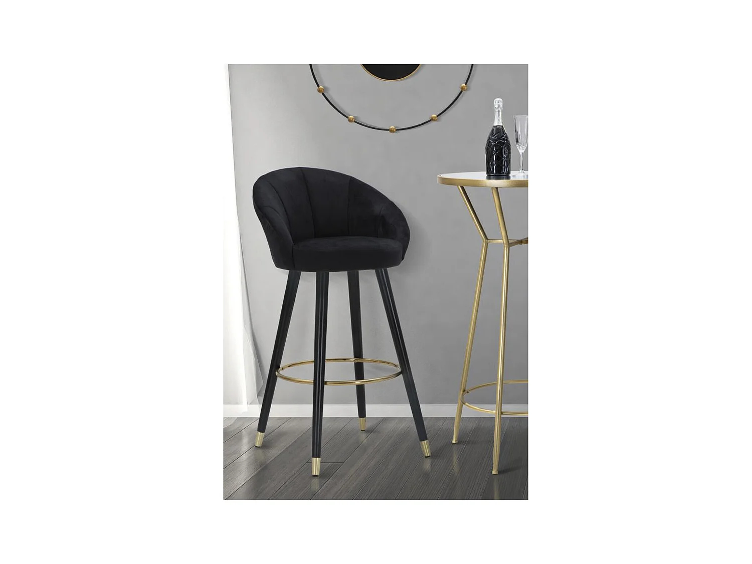 Wysoki Stołek MF430, Czarny, 55x56x104 cm, Epikasa