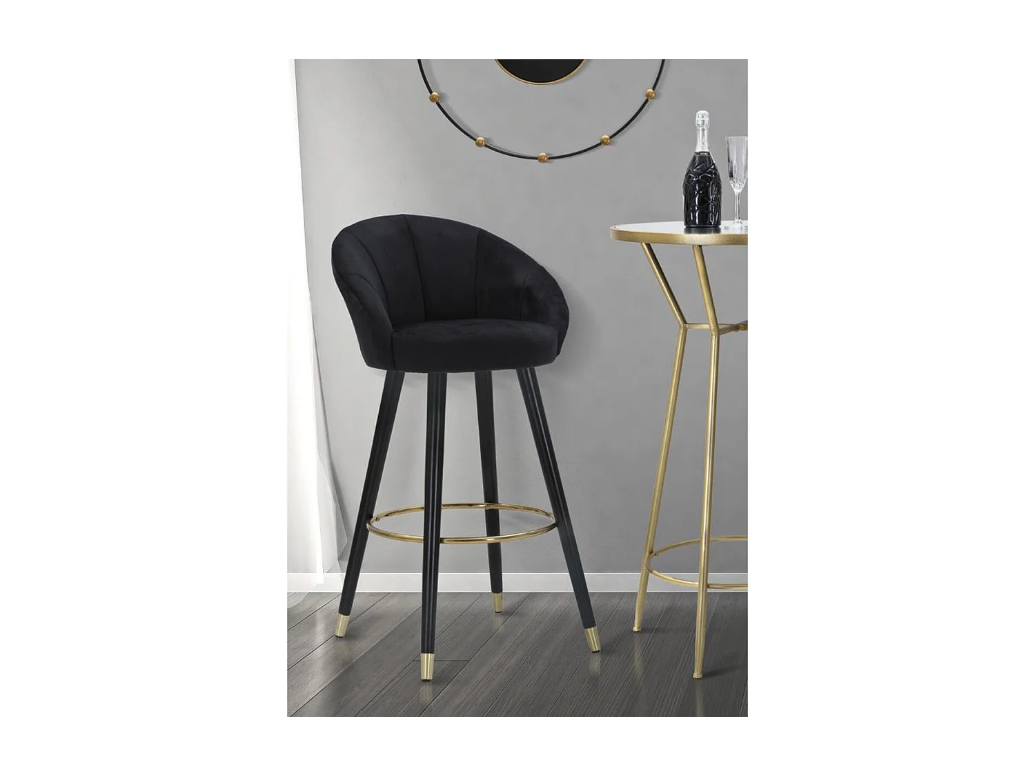 Sgabello Alto MF430, Nero, 55x56x104 cm, Seven Design