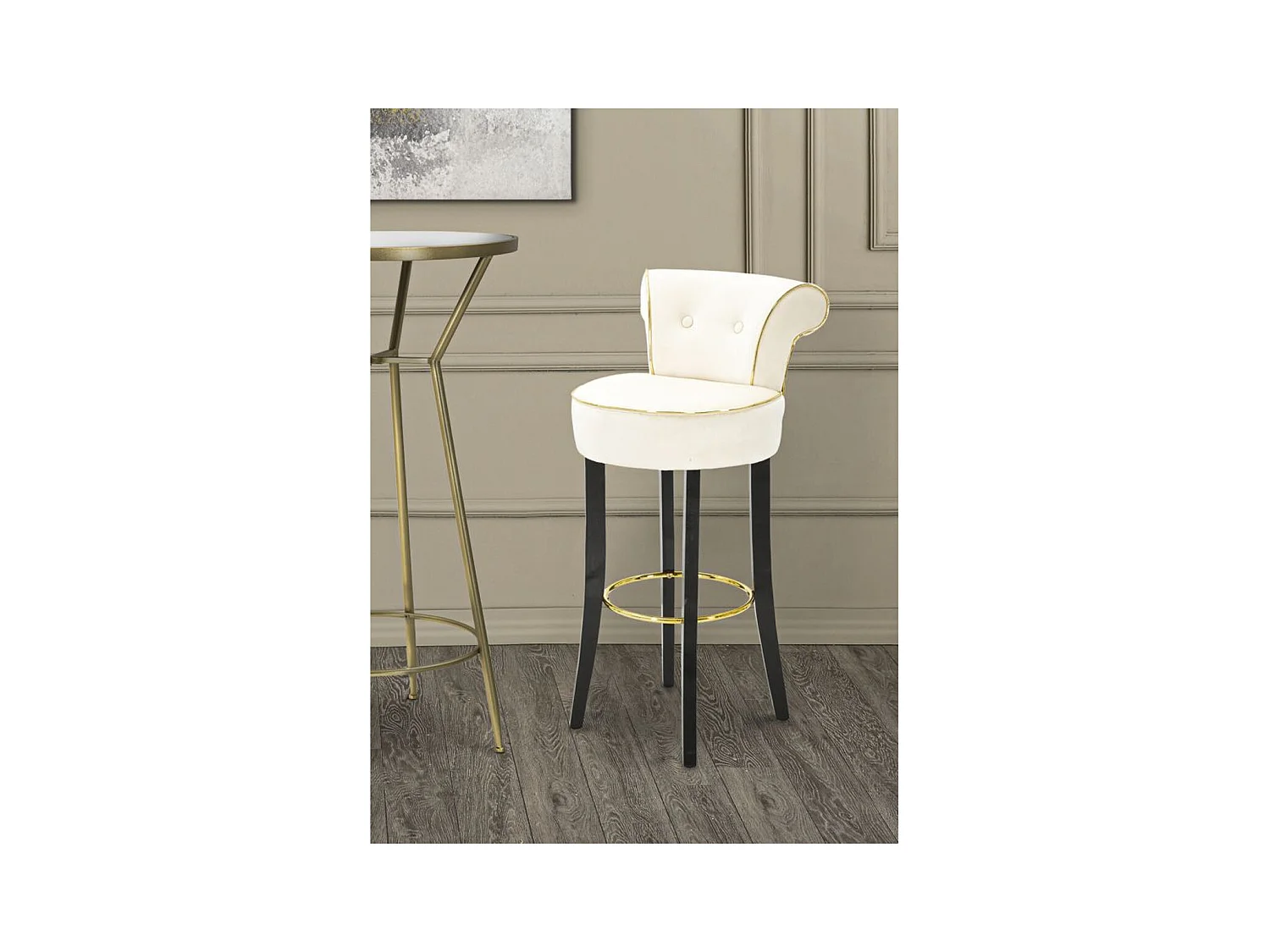 Sgabello Alto MF440, Beige, 46x48x96 cm, Epikasa