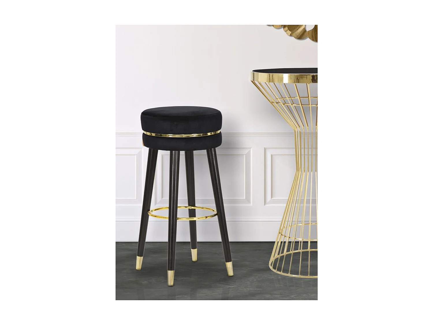 Wysoki Stołek MF438, Czarny, 35x35x74 cm, Seven Design