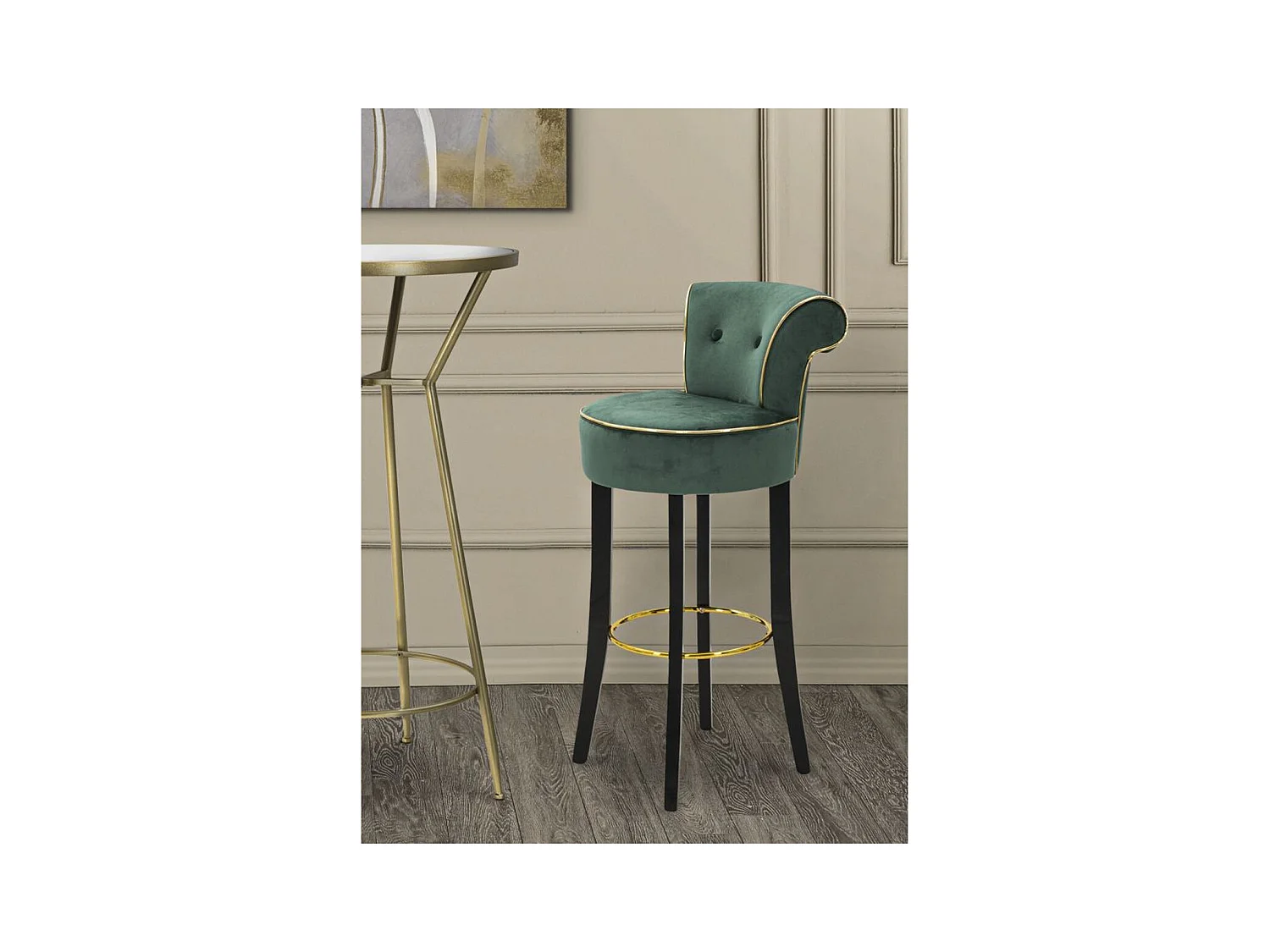 Wysoki Stołek MF443, Zielony, 46x48x96 cm, Epikasa