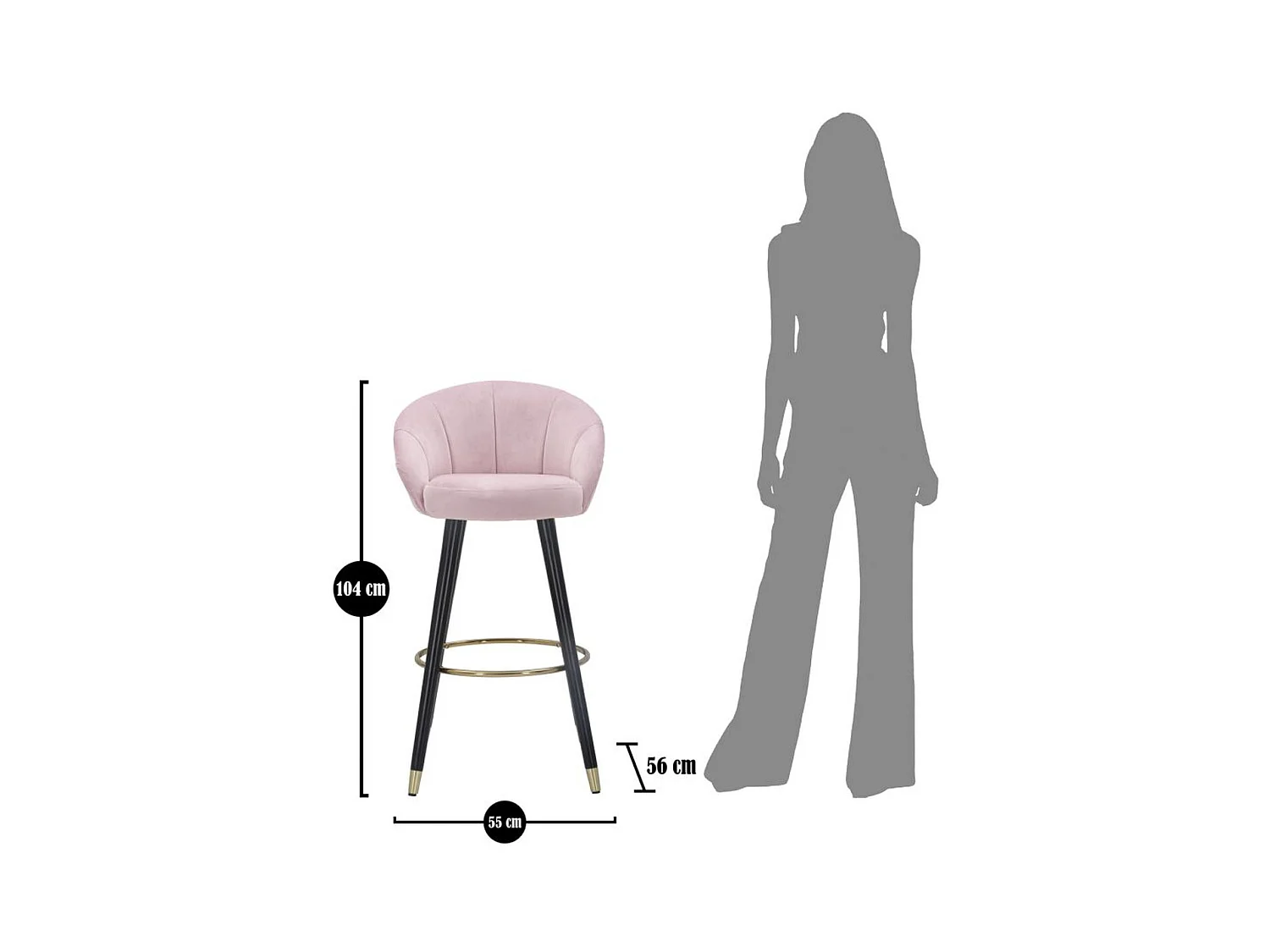 Hoge Kruk MF431, Roze, 55x56x104 cm, Epikasa