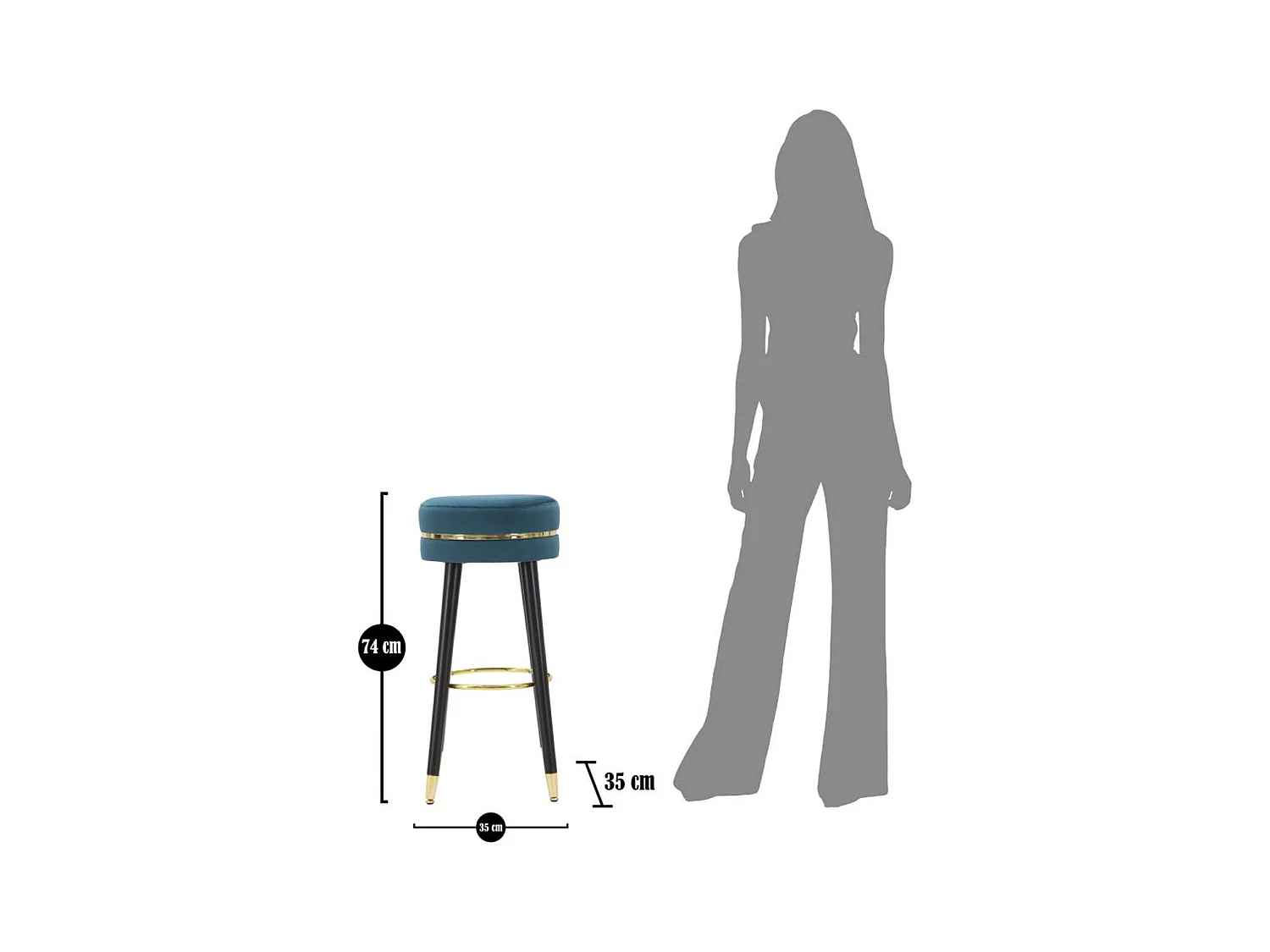 Banco Alto MF439, Verde, 35x35x74 cm, Epikasa