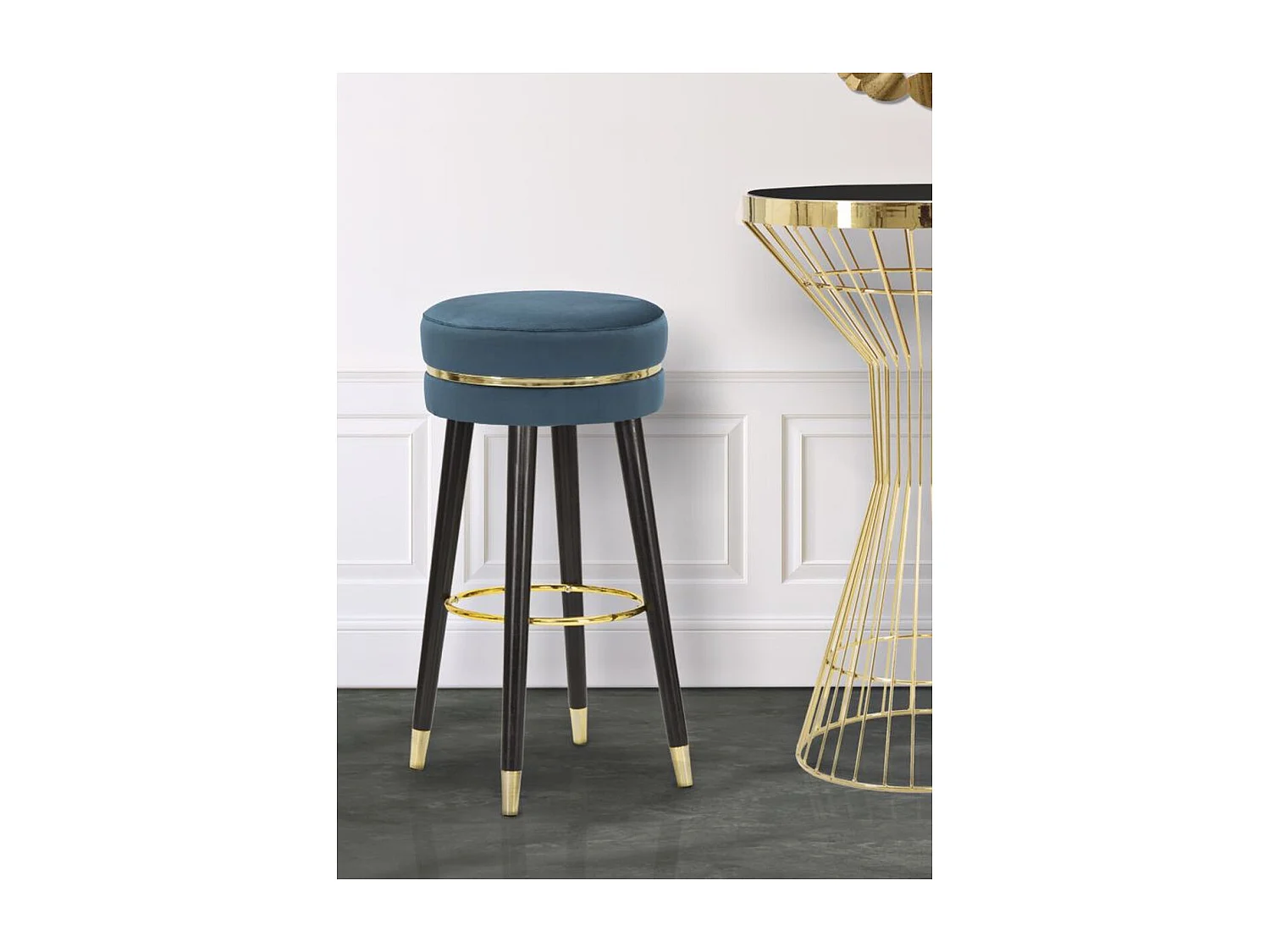 Wysoki Stołek MF439, Zielony, 35x35x74 cm, Seven Design