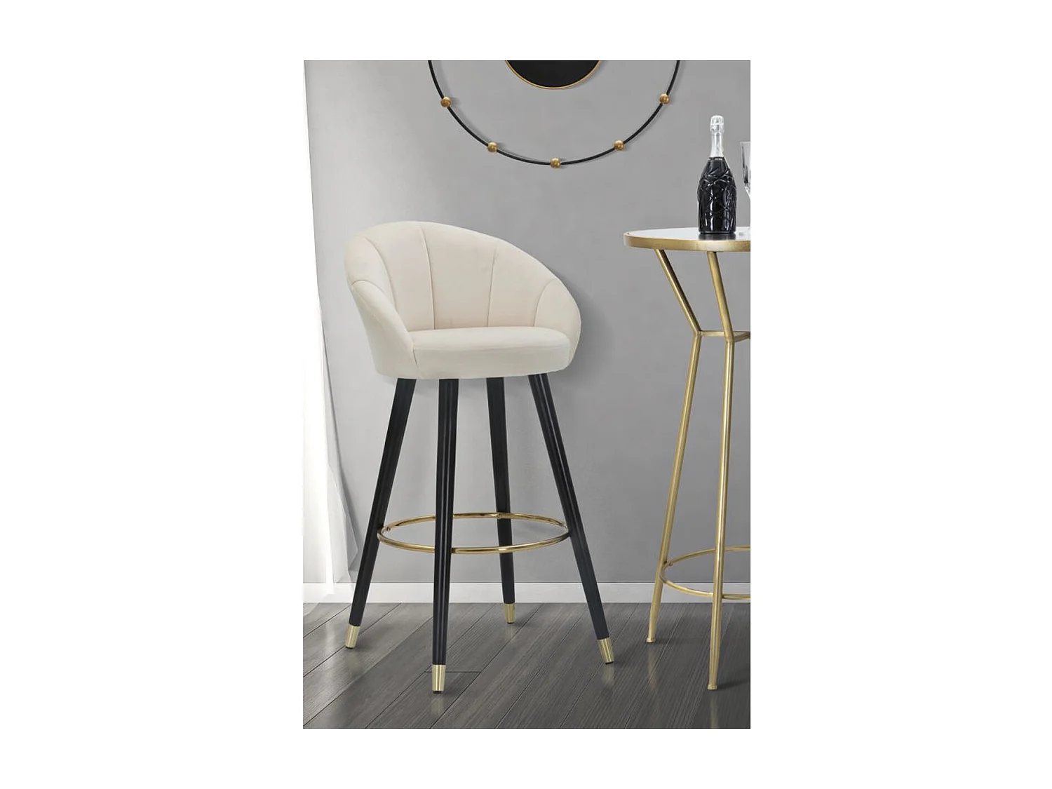 Tabouret Haut MF429, Beige, 55x56x104 cm, Seven Design