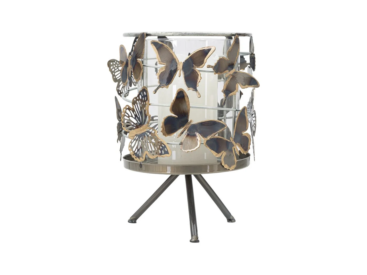 Świecznik Motyl 20, Wielokolorowy, 15x15x23,5 cm, Epikasa