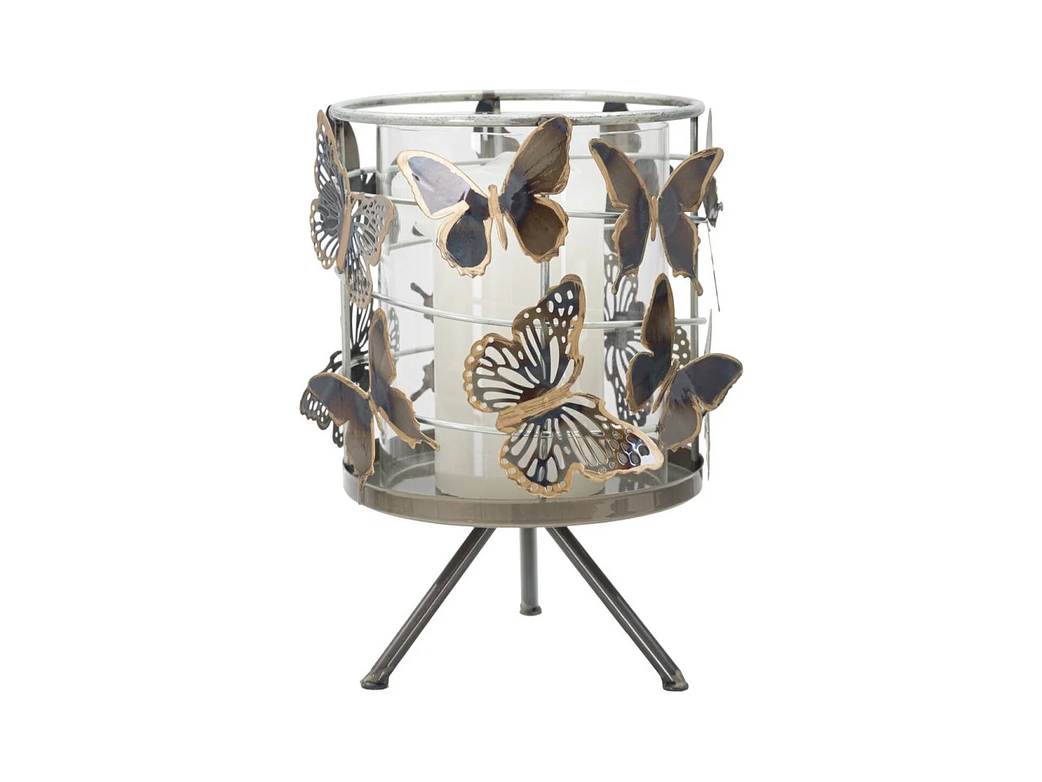 Świecznik Motyl 20, Wielokolorowy, 15x15x23,5 cm, Epikasa