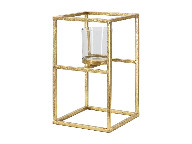 Suporte de Velas MF348, Ouro, 15x15x25 cm, Epikasa