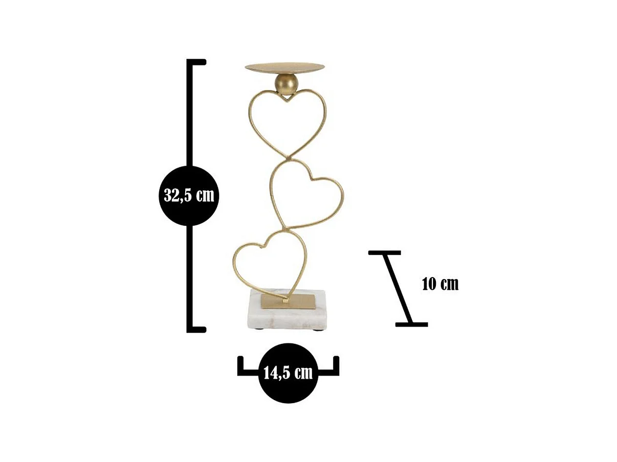 Portavelas MF345, Oro, 14,5x10x32,5 cm, Epikasa