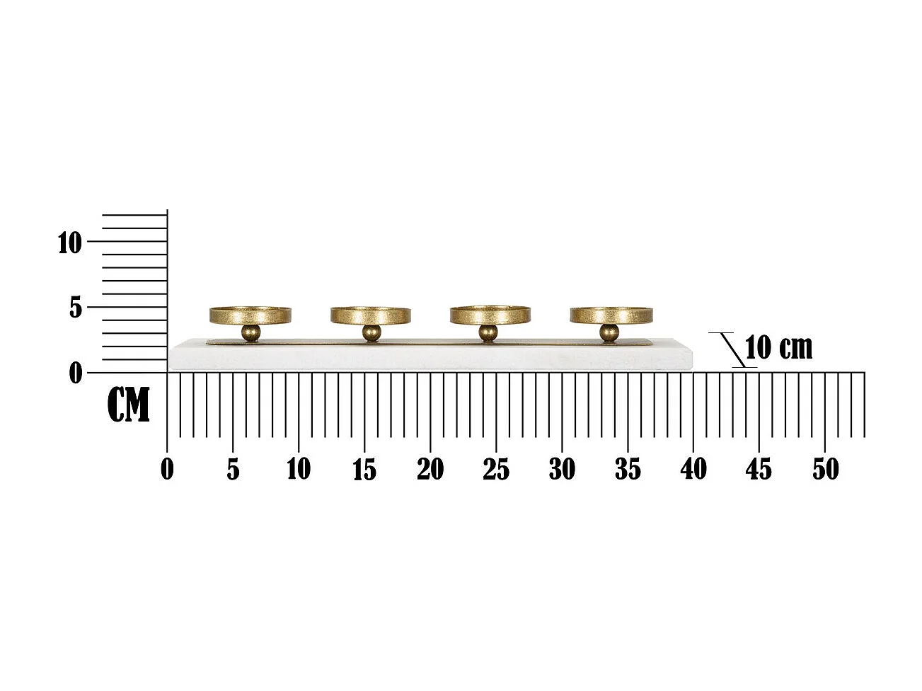 Kaarsenhouder MF337, Goud, 40x10x5 cm, Seven Design