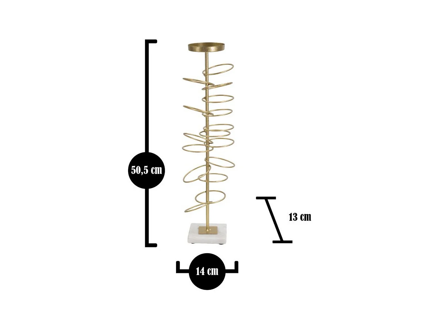 Świecznik MF340, Złoto, 14x13x50,5 cm, Epikasa