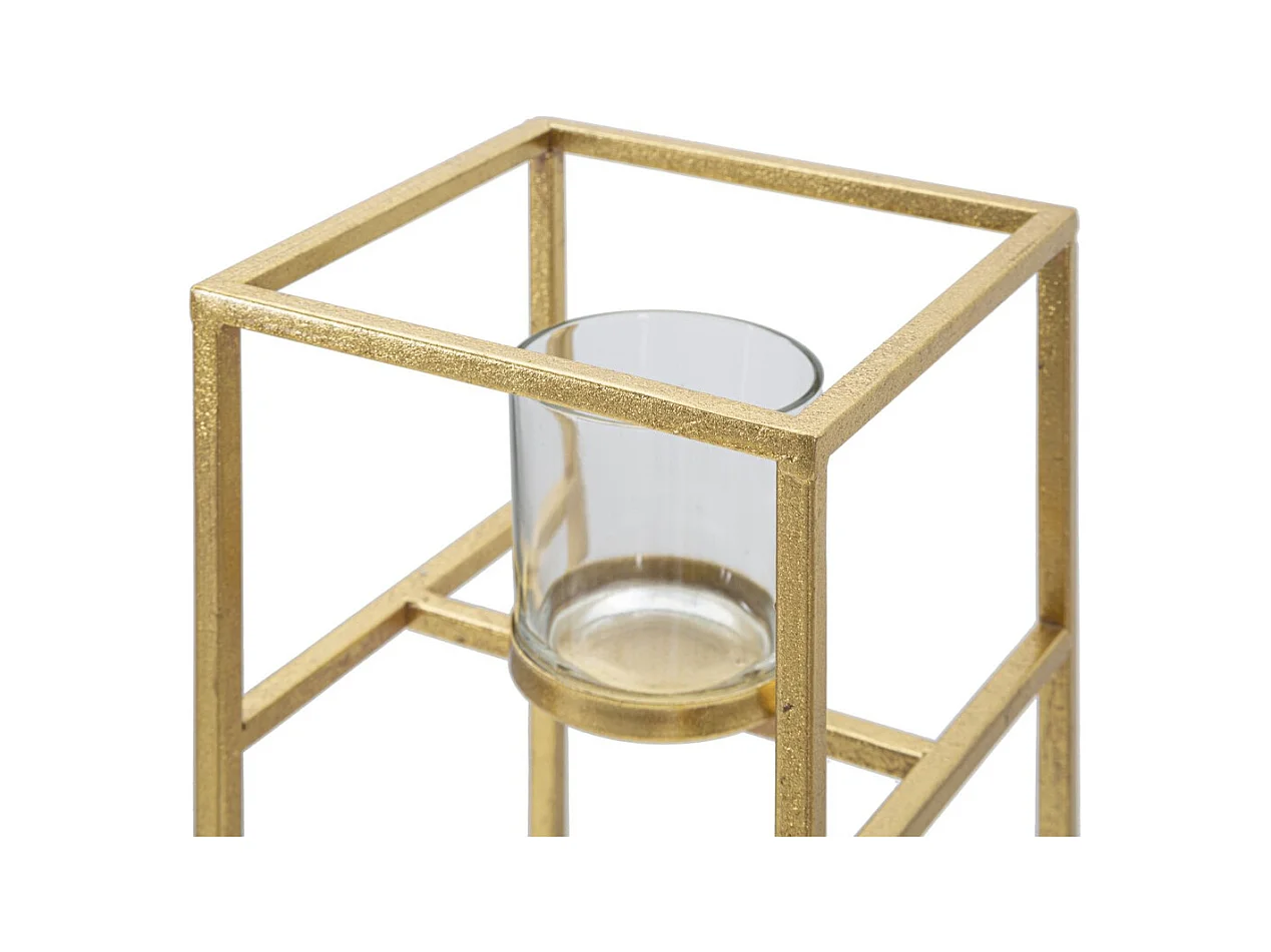 Suporte de Velas MF347, Ouro, 15x15x35 cm, Epikasa