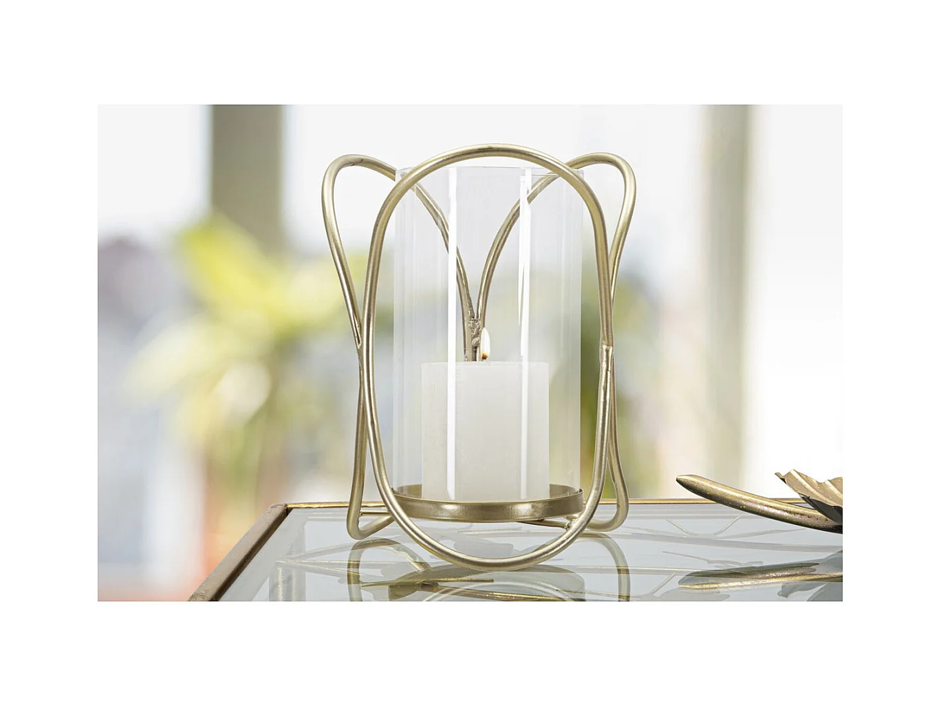 Portacandela MF350, Oro, 16x16x21,5 cm, Epikasa