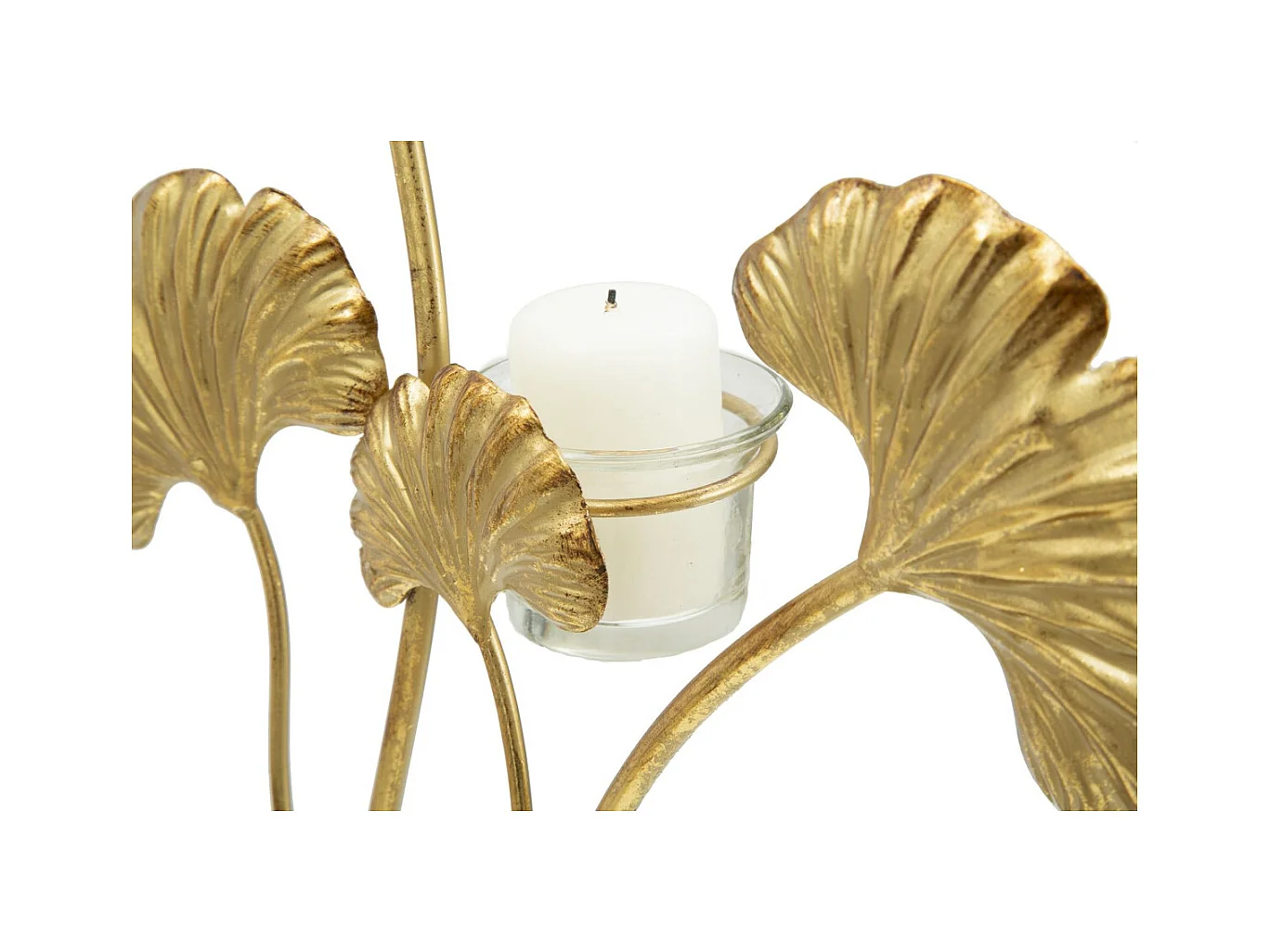 Świecznik Liść 60, Złoto, 29x12,5x44 cm, Epikasa