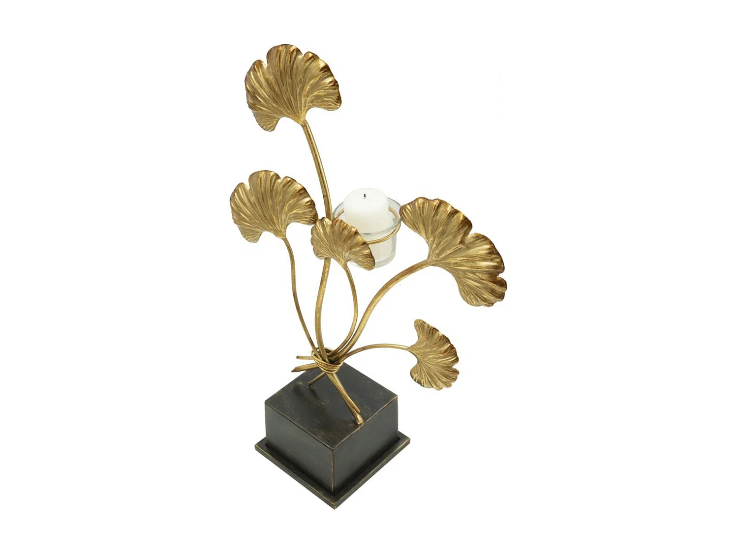 Bougeoir Feuille 60, Or, 29x12,5x44 cm, Seven Design