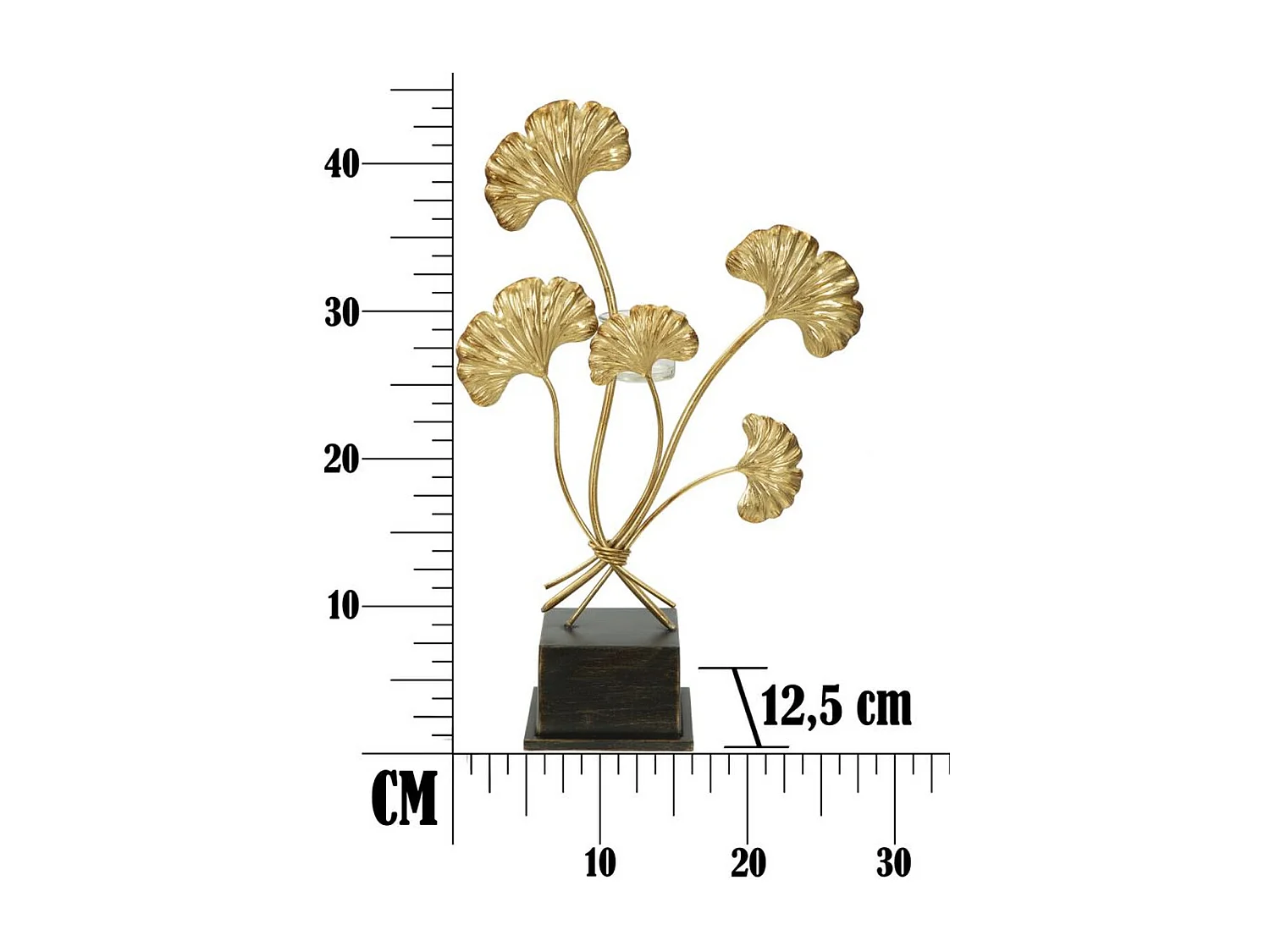 Bougeoir Feuille 60, Or, 29x12,5x44 cm, Seven Design