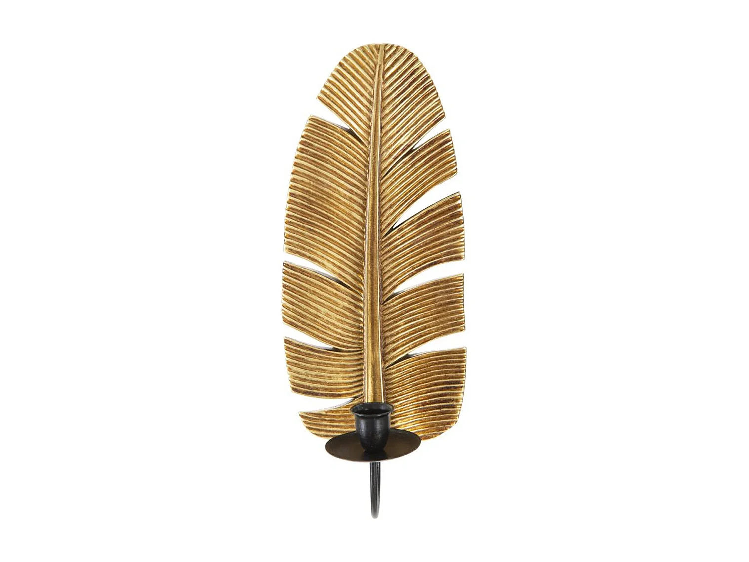 Kaarsenhouder Blad 2, Goud, 12,8x8,9x31,2 cm, Seven Design