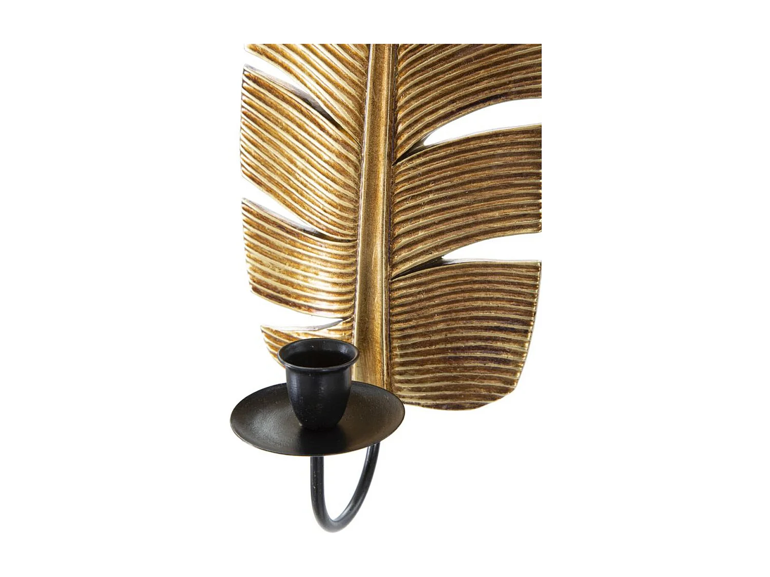 Kaarsenhouder Blad 2, Goud, 12,8x8,9x31,2 cm, Seven Design