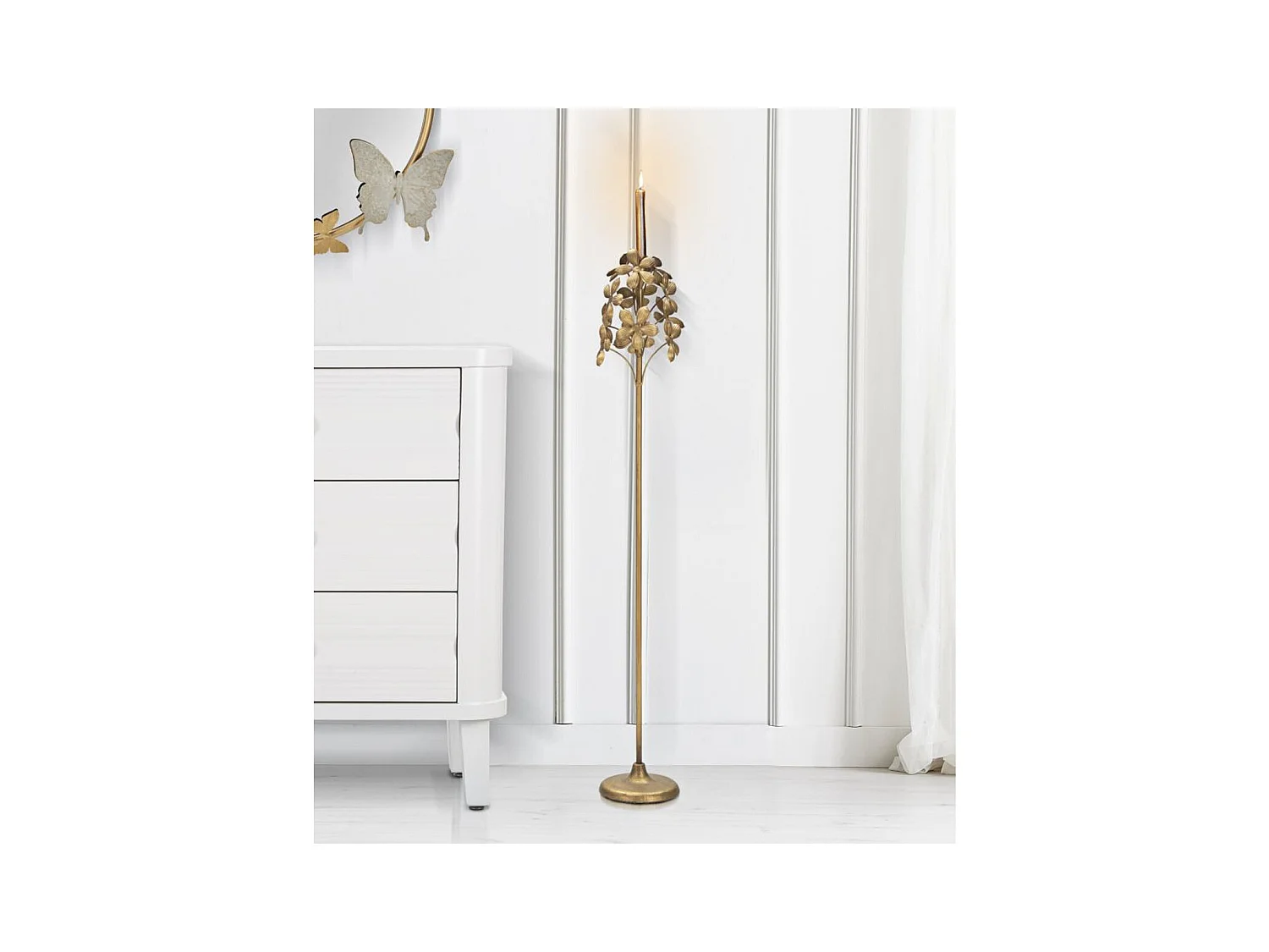 Świecznik MF336, Złoto, 17x17x93 cm, Epikasa