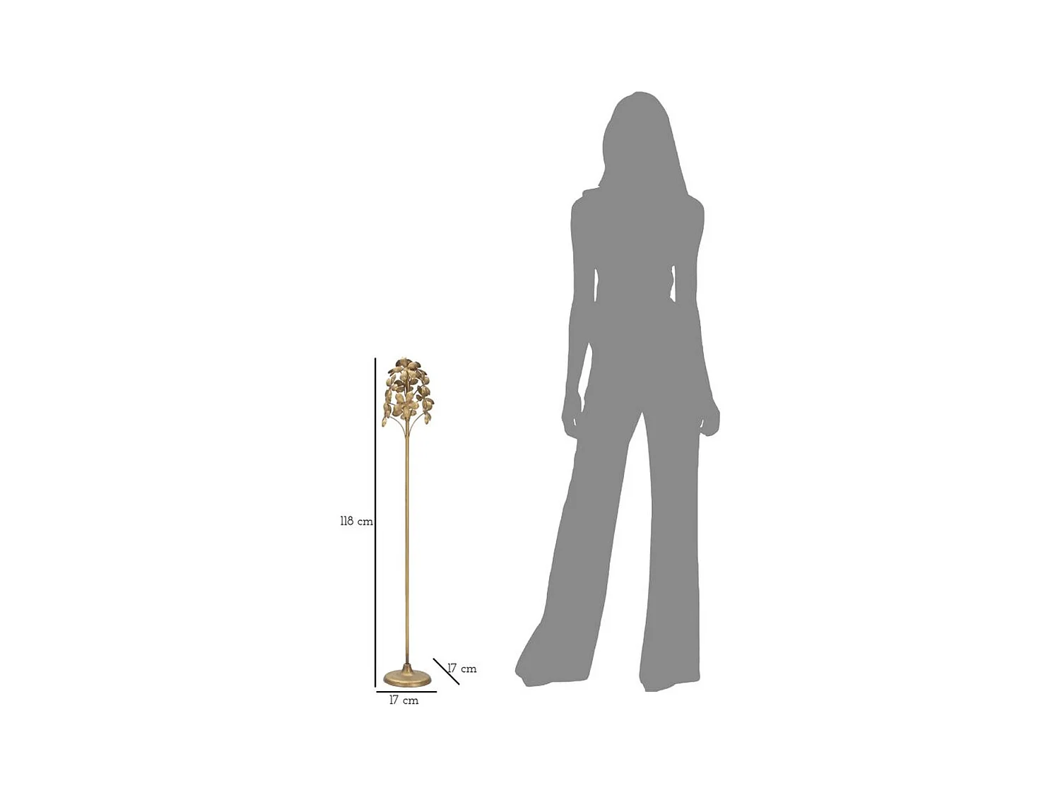 Świecznik MF336, Złoto, 17x17x93 cm, Epikasa