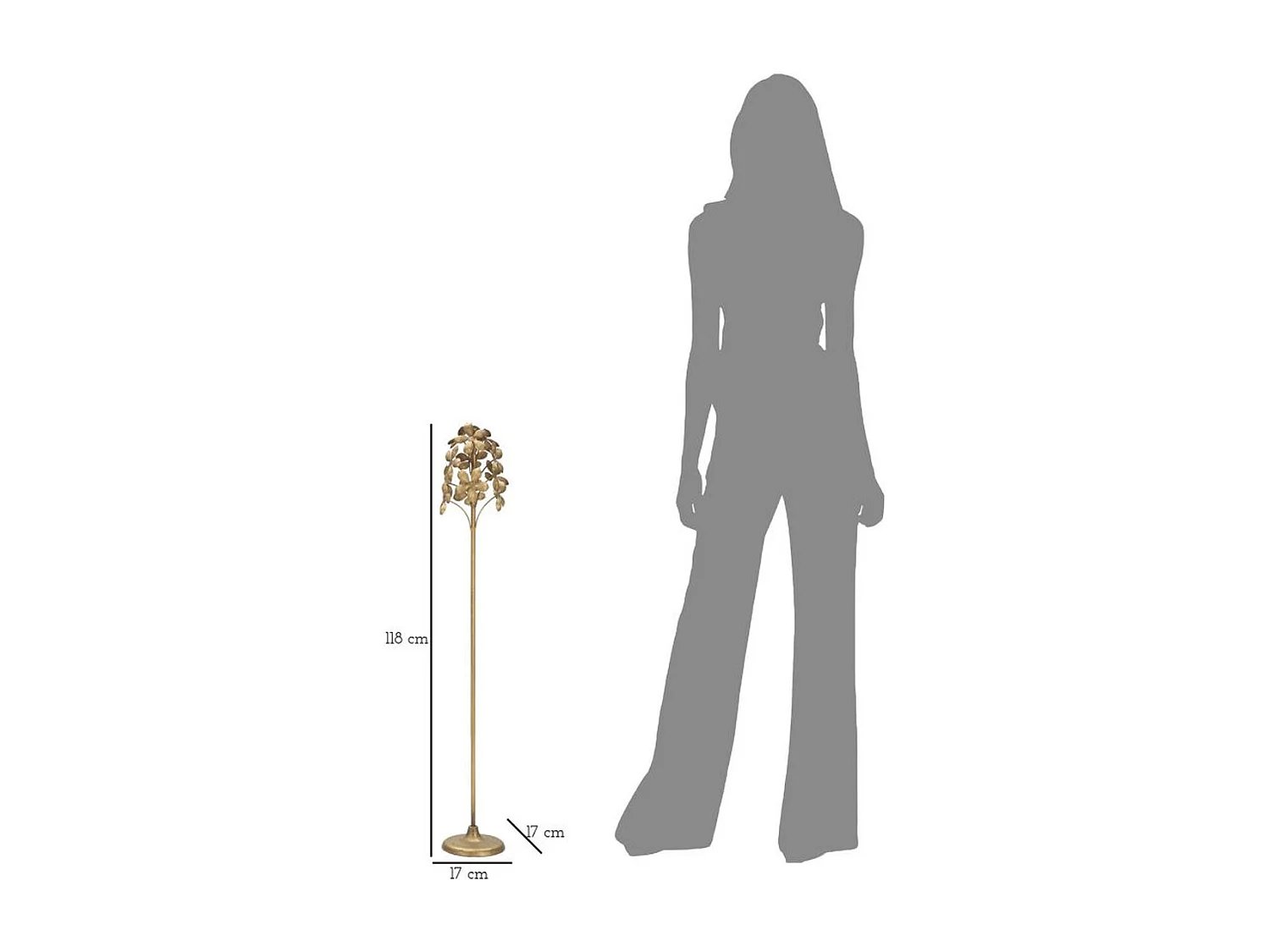 Bougeoir MF336, Or, 17x17x93 cm, Seven Design