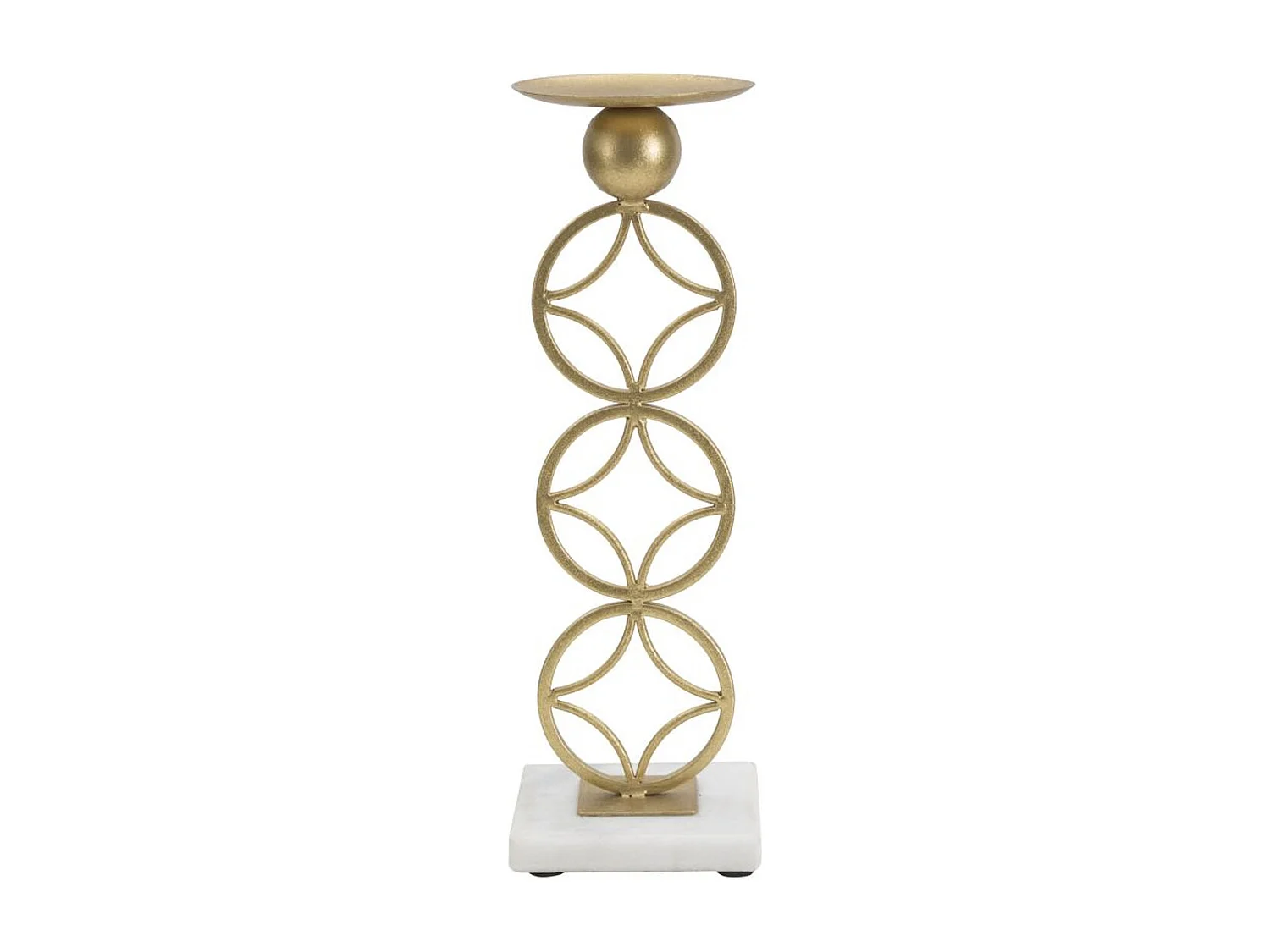 Suporte de Velas MF344, Ouro, 10x10x32 cm, Seven Design