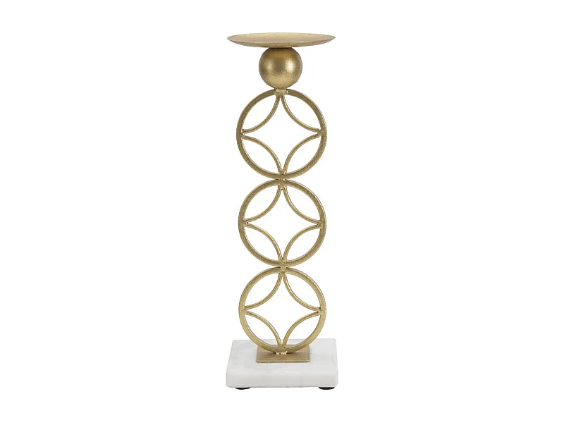 Suporte de Velas MF344, Ouro, 10x10x32 cm, Seven Design