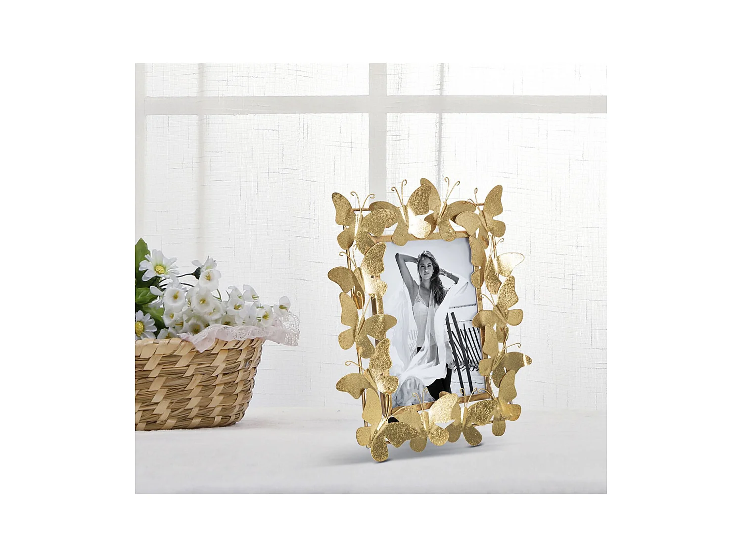 Cadre Photo Papillon 24, Or, 28x11,5x30,5 cm, Epikasa