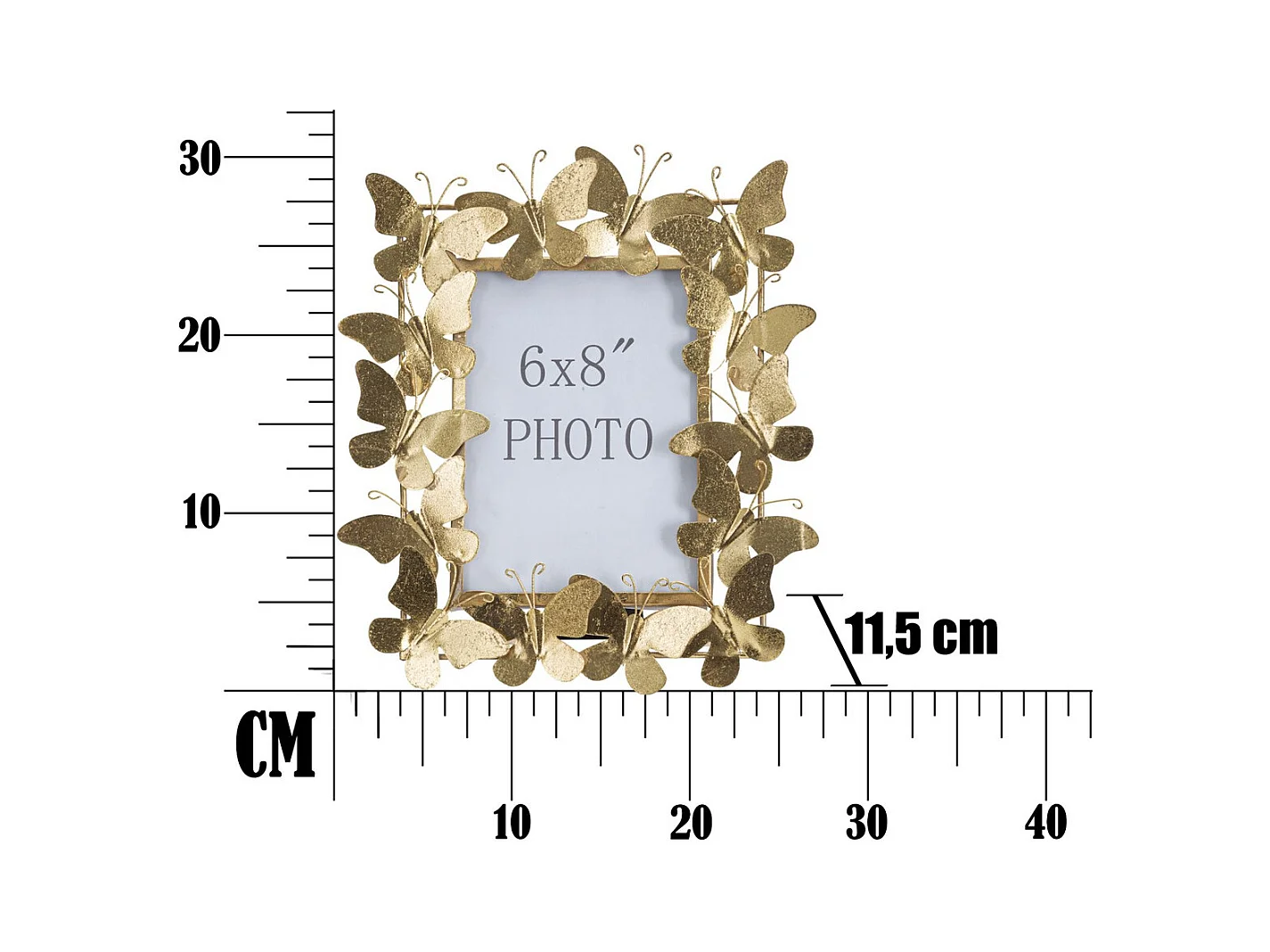 Cadre Photo Papillon 24, Or, 28x11,5x30,5 cm, Epikasa
