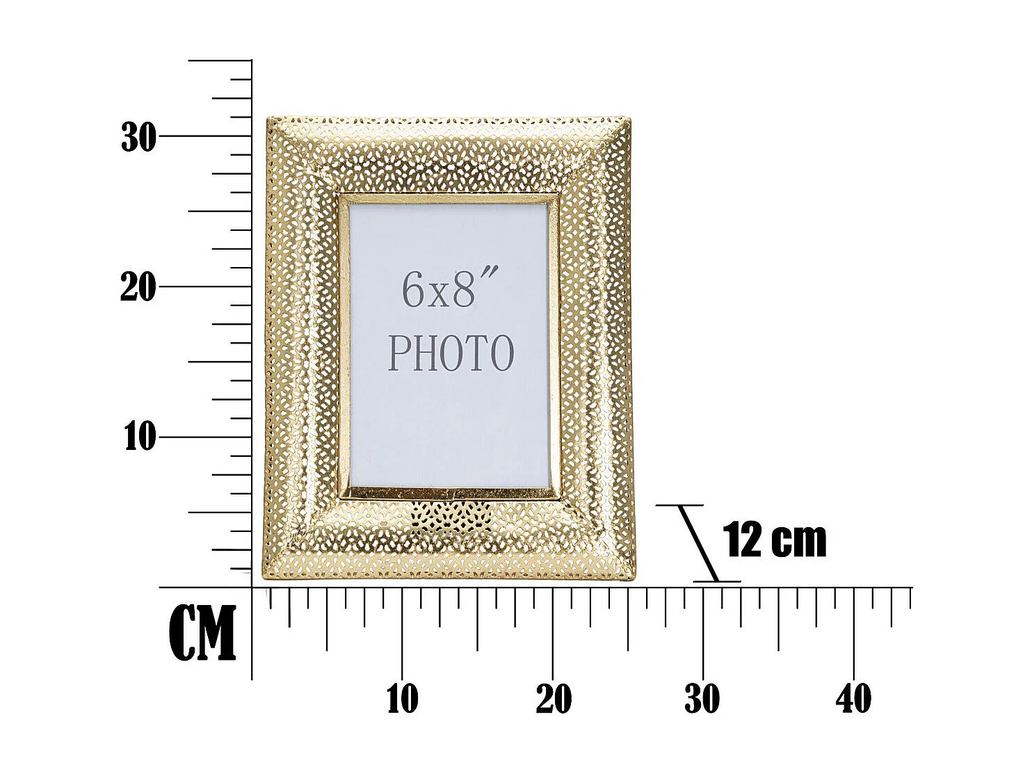 Portafotos Olistic 5, Oro, 25x12x31 cm, Seven Design
