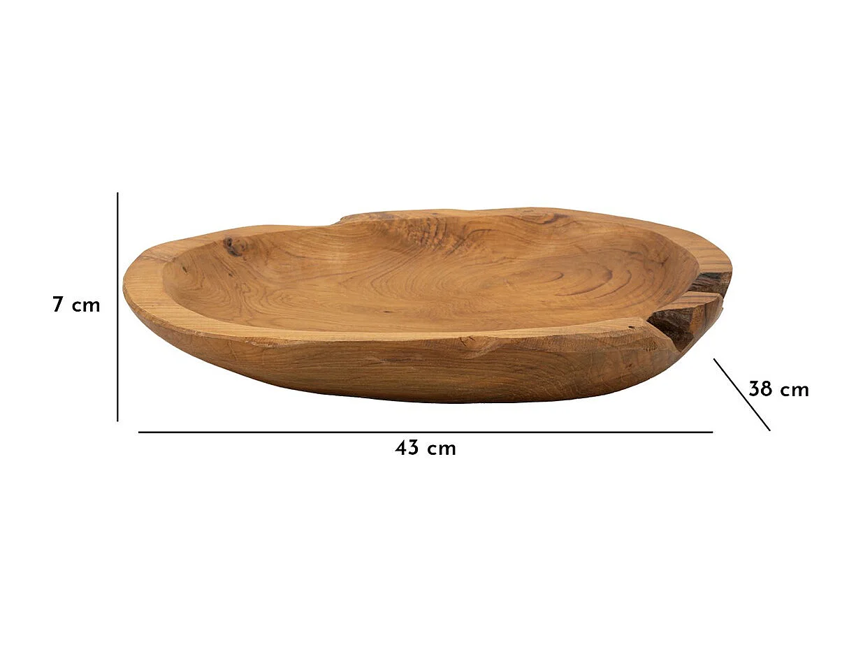 Plateau Natura 18, Marron, 43x38x7 cm, Seven Design