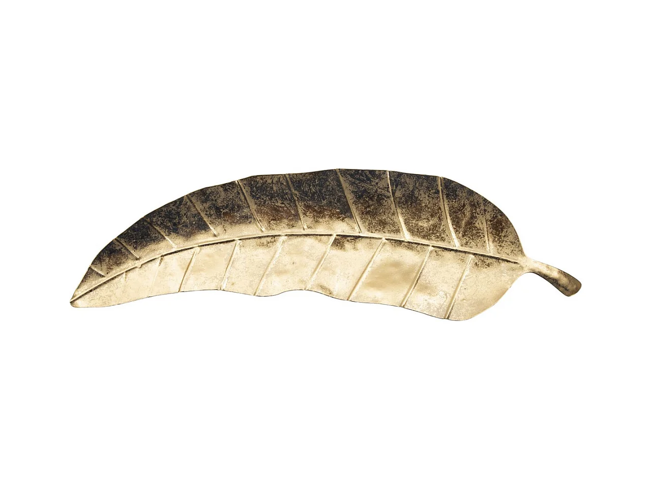 Plateau Feuille 6, Or, 38x3x11 cm, Seven Design