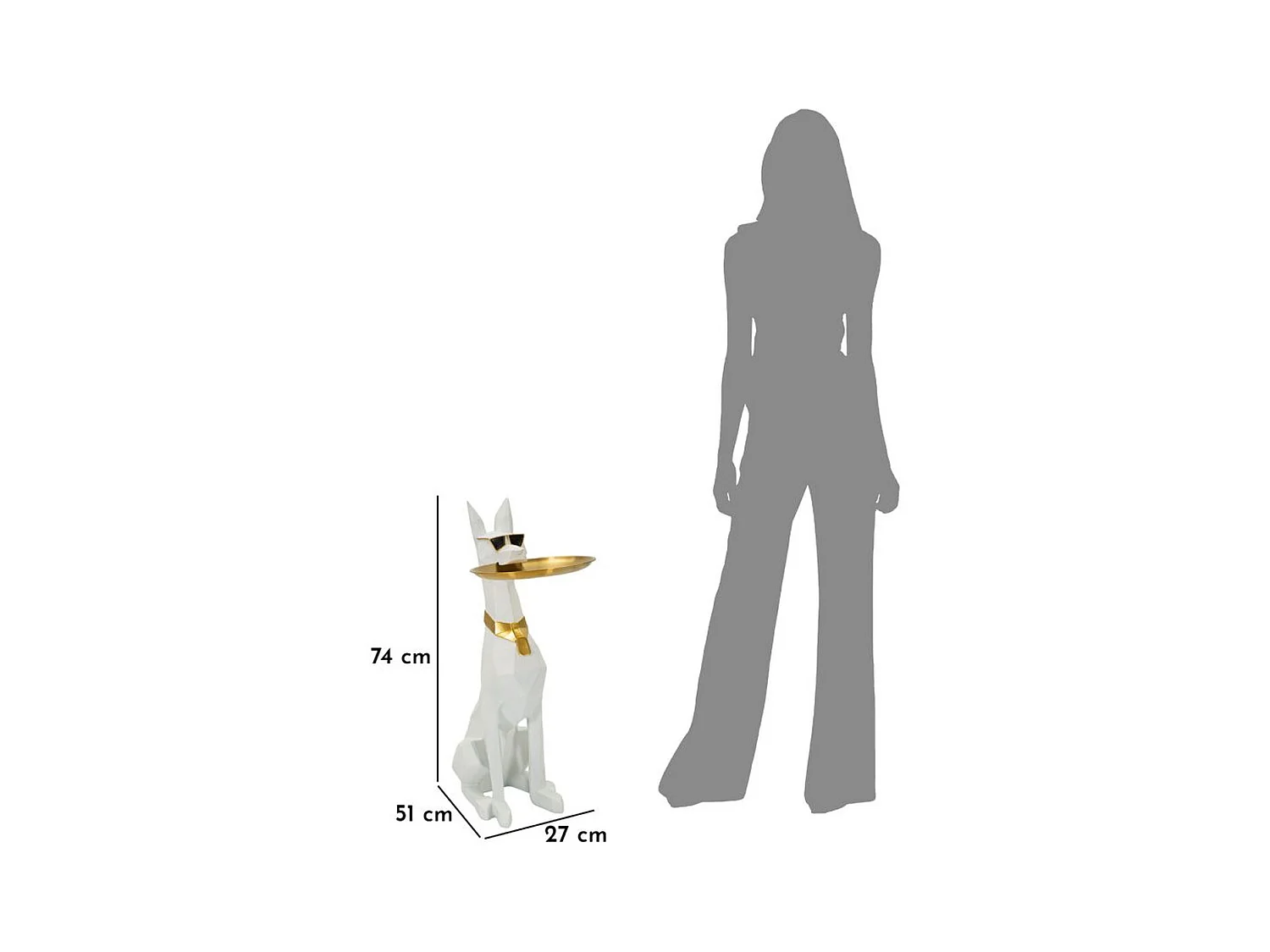 Bandeja Perro 16, Blanco, 27x51x74 cm, Epikasa