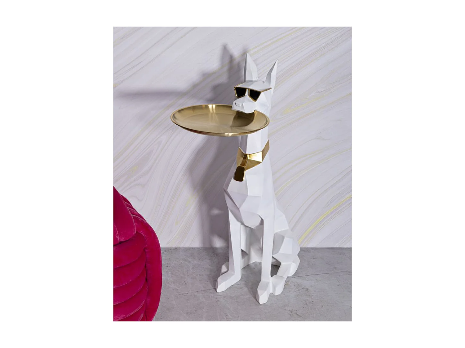 Plateau Chien 16, Blanc, 27x51x74 cm, Seven Design