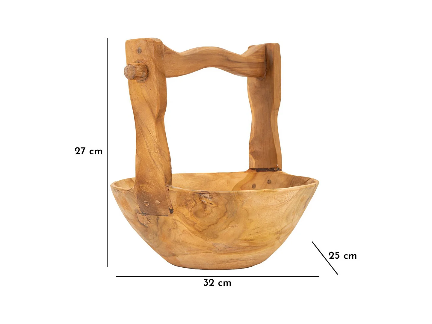 Dienblad Natura 25, Bruin, 32x25x27 cm, Epikasa