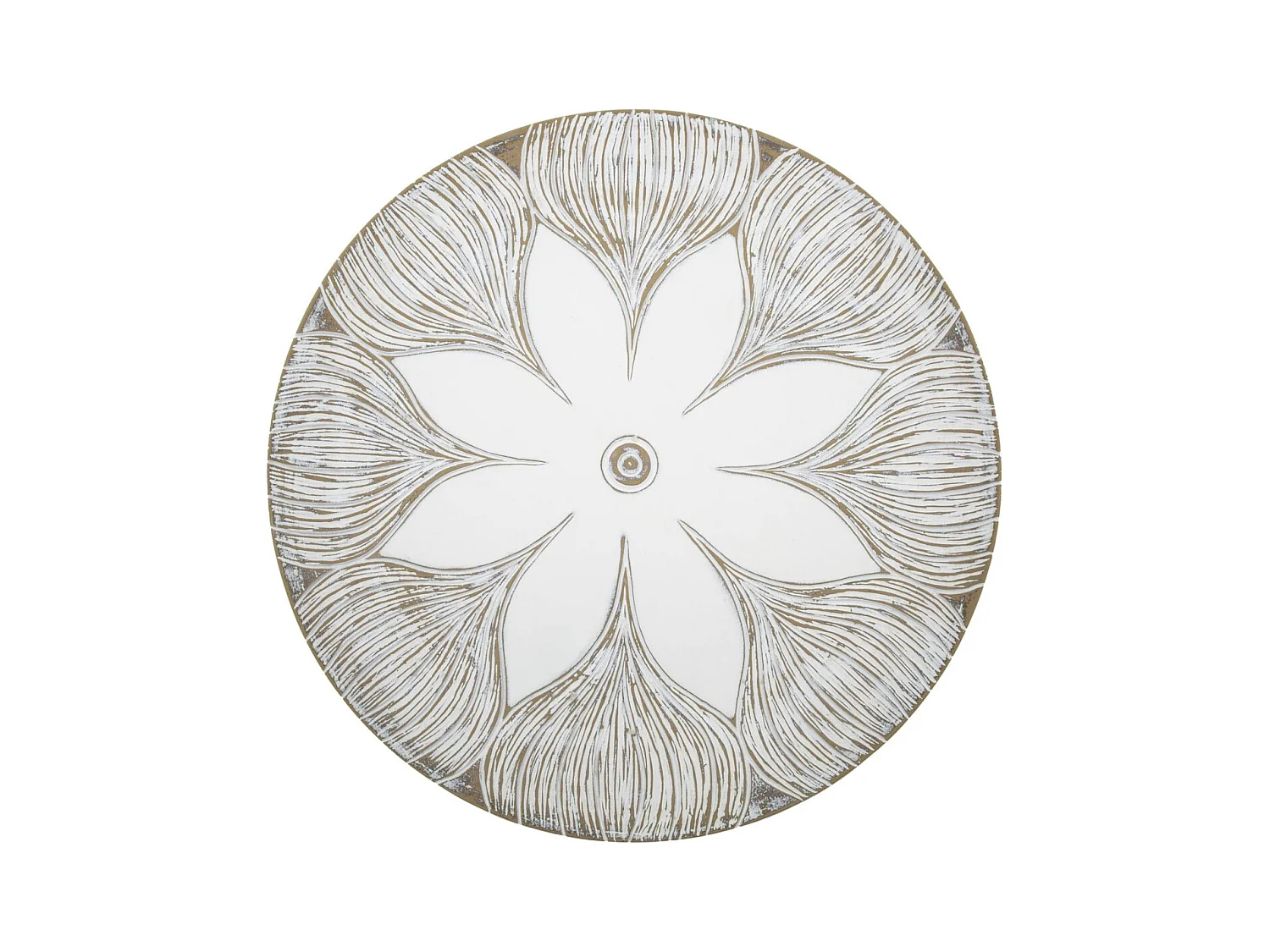 Plateau Fleur 3, Blanc, 35,5x35,5x4,4 cm, Epikasa