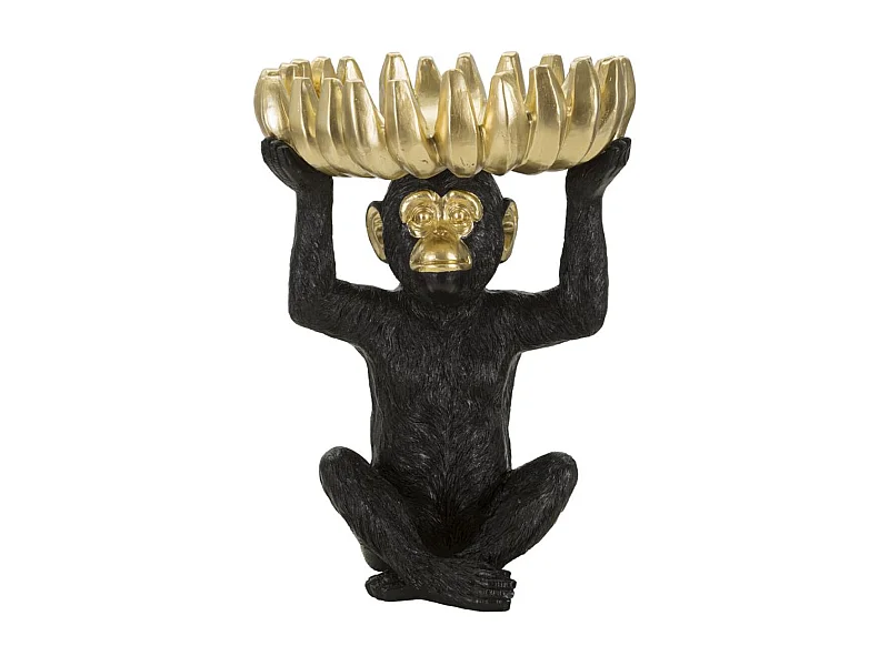 Plateau Singe 10, Noir, 23x23x31,5 cm, Epikasa