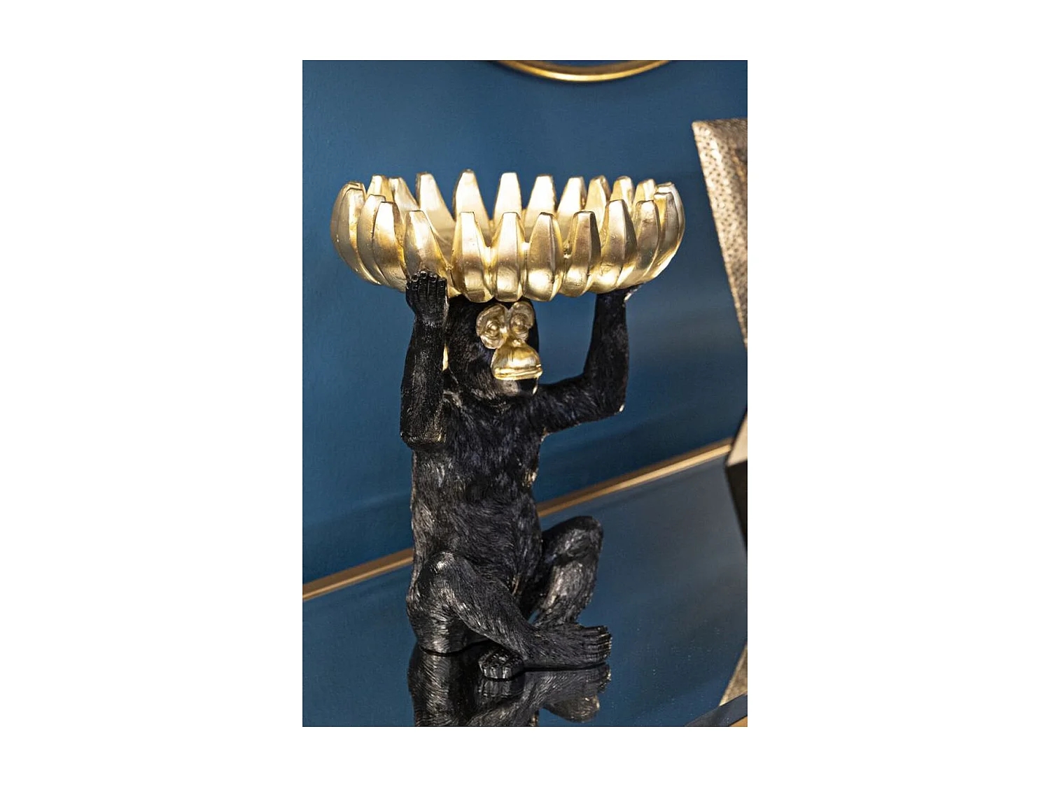 Plateau Singe 10, Noir, 23x23x31,5 cm, Seven Design