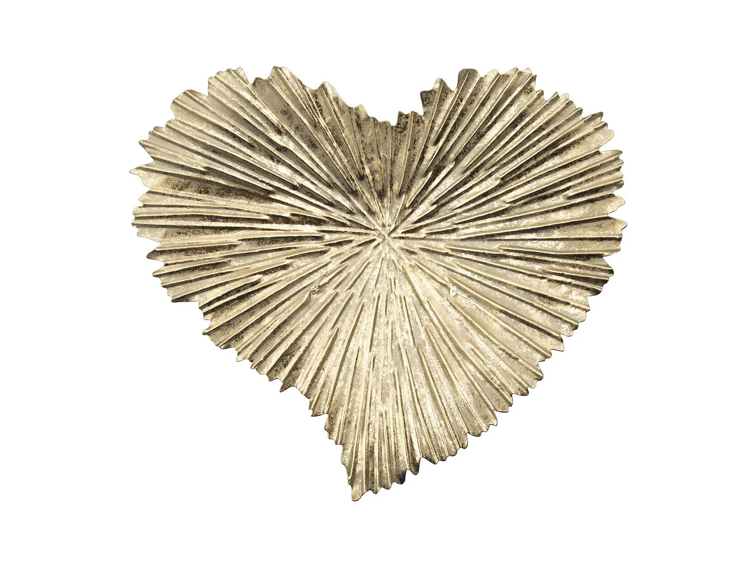 Plateau Cœur 21, Or, 25x2x29 cm, Seven Design