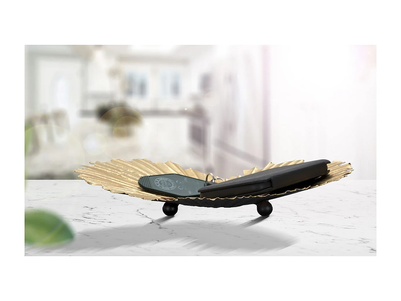 Plateau Cœur 21, Or, 25x2x29 cm, Seven Design